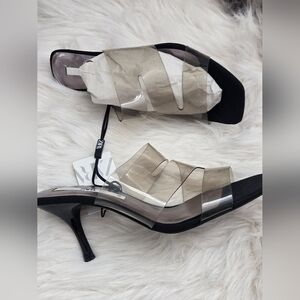 Zara Black and Transparent Women's Heels